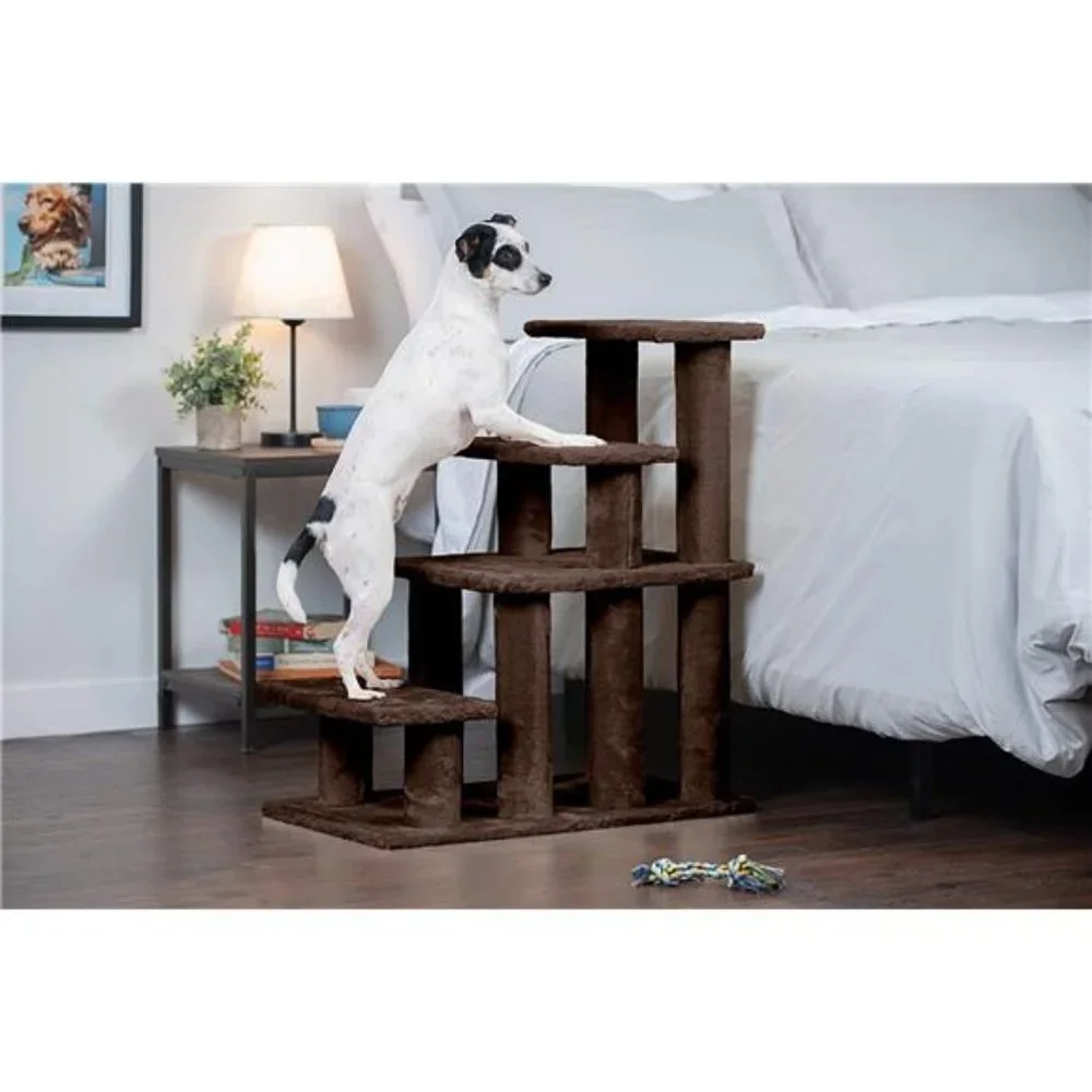 Steady Paws Multi-Step Pet Stairs for High Beds & Sofas - Brown, 4-Step